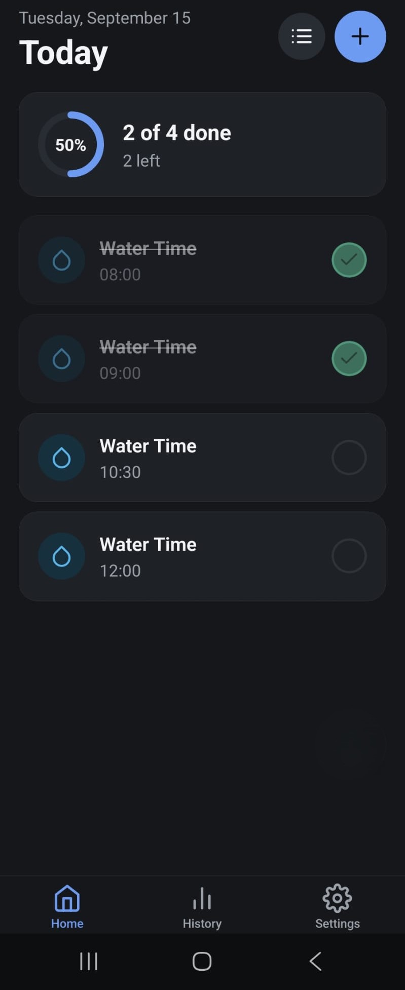 MyDozzy app — Today screen